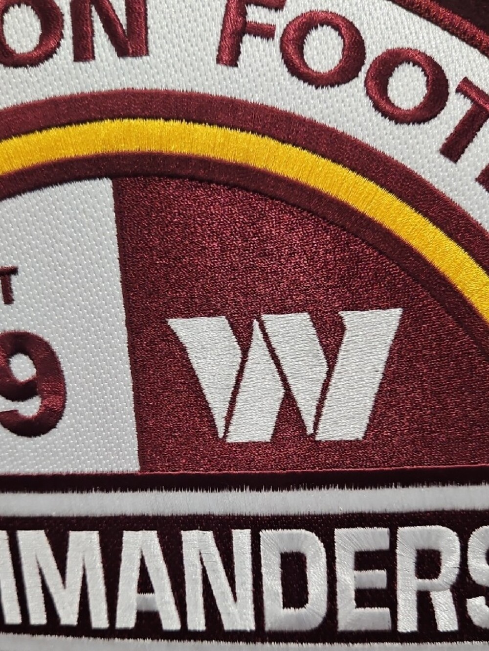 Commanders Maroon & White Varsity Bomber Jacket with Gold Trim 2xl - Picture 8 of 10